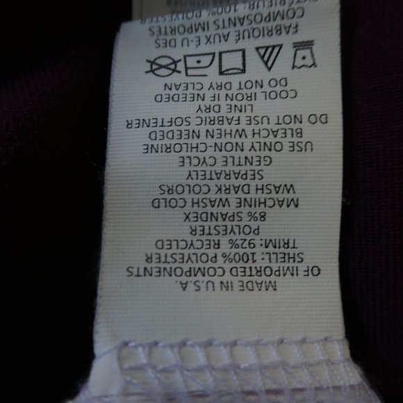 prAna Yoga Meadow Top Plum Performance Slub Jersey Shelf Bra Strappy Back USA XS - Picture 8 of 8